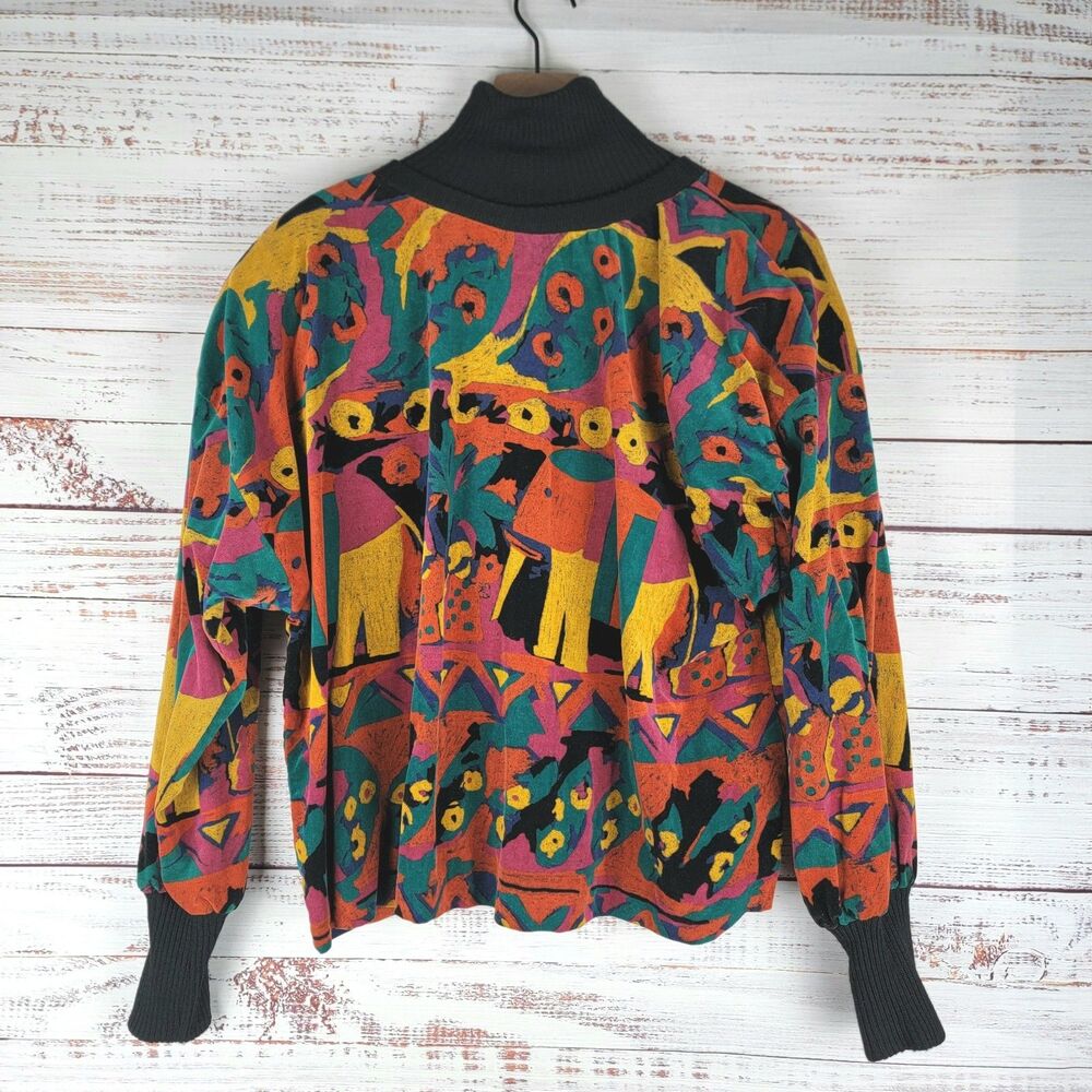Vintage Gene Ewing BIS Pullover Womens Sz S Oversize Elephant Art Euc 80s - Picture 4 of 11